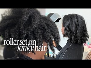 4B/4C Natural Hair Roller Set Transformation! Healthier Than A Silk Press!