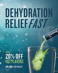 Frigid forecast coming your way? Brave the cold and boost immunity with DripDrop ORS. ❄️ Save 20% on all HOT flavors with code COZYRELIEF | DripDrop