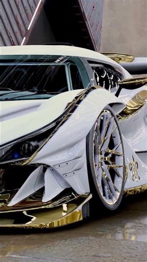 The Ultimate Luxury Supercar: White & Gold Concept 🏆 #Shorts #LuxuryCars