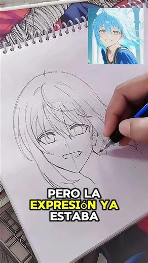 Rostro anime con cabello en movimiento desde la estructura #dibujoanime #animeart #animedrawing