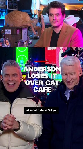 John Mayer at Cat Cafe in Tokyo | CNN New Year's Eve Show