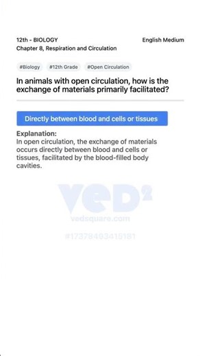 Open Circulation Exchange in Animals Biology 12th