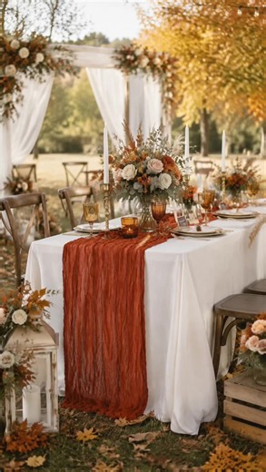 Every aesthetic event setup starts with the details ✨ This gauze table runner creates the soft romantic look everyone loves 💍 #tablerunner #WeddingPlanning #EventDesign #BohoDecorIdeas #ElegantTable #PartyPlanning #DecorInspiration #TrendingNow #LuxuryDecor