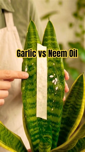 Garlic vs Neem Oil For Snake Plant Pests #Shorts #SnakePlant #OrganicPestControl#NeemOil#Sustainable