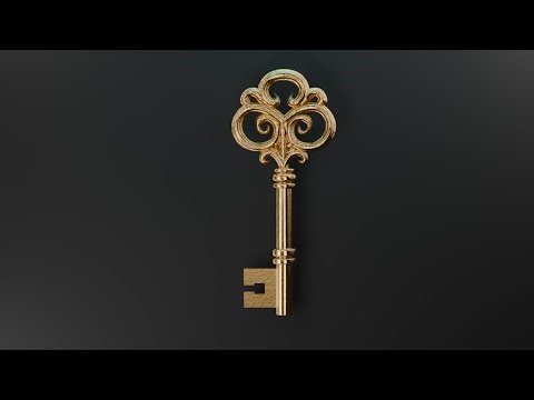 Gold Vintage Key model in blender