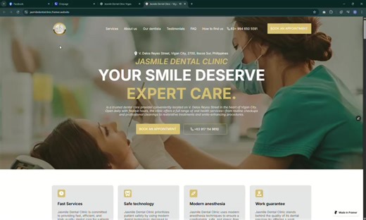 Designing digital experiences that are simple, strategic, and built to convert. UI/UX & Web design that works. Like this design? Message me and let's create one for you. #uiuxdesign #webdesign #framer #dentalclinic