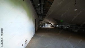 Indoor view of mansard without finishing in building
