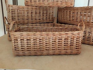 Handwoven Wicker Storage Basket: Rectangular Organizer, Paper Vine - Etsy