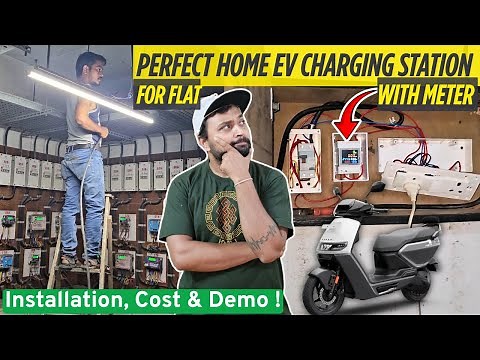Flat/Apartment EV CHARGING STATION SETUP WITH METER - Installation Process, Cost & Demo !