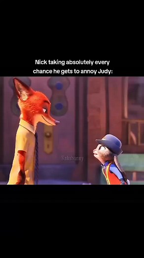 Nick Wilde's Playful Antics with Judy Hopps in Zootopia
