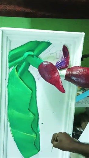 3D Painting. How to make a 3D banana tree painting. #art #3dpainting #craft #styrofoamcraft