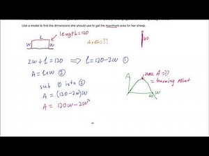 Modelling with Quadratics to find Maximum or Minimum Value