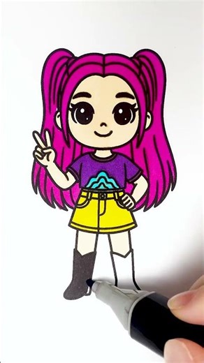 💗 Mira K-pop Demon Hunters in Reverse ⏪ 😻✨ #glitter #art #girl #animation #color #diy #trending