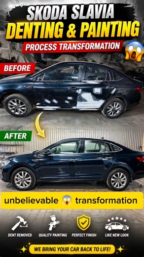 Slavia Transformation 😱 Before After #shorts #carrepair #viral