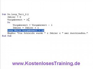 Accesss VBA Do Loop Schleife While nachgelagert