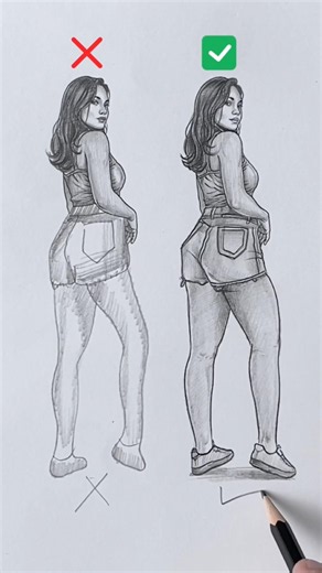 How to draw a girl figure Easy 😍. #shorts #drawingtutorial #sketch #art