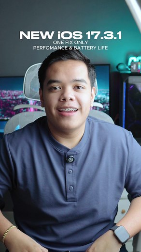 80K views · 712 reactions | IOS 17.3.1- there’s no security updates unlike the previous 2-dot updates. (xx.x.x)- focuses on one fix only- performance and battery life is just the same. #TechByRon #iOS17 #Apple #iOS #TechTok | Tech by Ron | Facebook