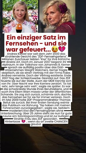 Ein einziger Satz im Fernsehen - und sie war gefeuert... 💔