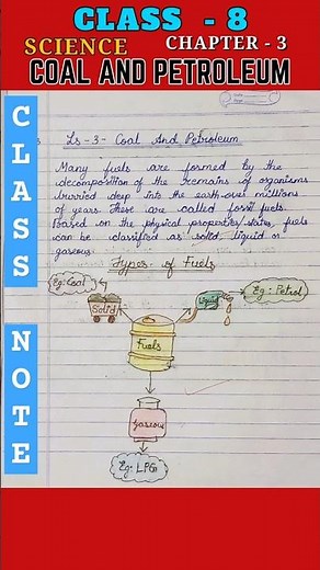 Coal And Petroleum - Class 8 Science Chapter 3 | Notes, Question and Answers #notes