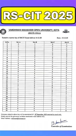 rscit answer key | rscit latest update | #rscitpaper | rscit result | #rscit | #rscitpassingmarks