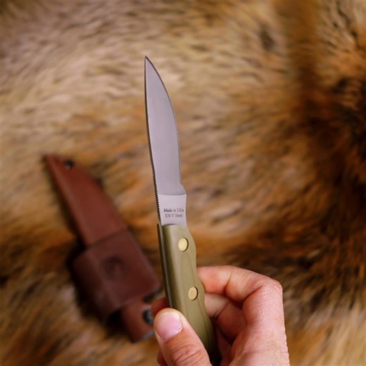 The Alpha Wolf: Optimized Sharpness. Field-Tested Toughness. The Alpha Wolf is the high-performance tool serious hunters rely on. The thin, full-tang design ensures lightweight control, while the precision convex edge makes skinning effortless. It's trusted for cutting power and balance where it matters most. Includes a quality leather sheath. #AlphaWolfKnife #HuntingKnife #FieldDressing #SkinningKnife #ConvexEdge #FullTang #HighPerformance #Magnacut #D2Steel #HunterApproved #BigGameHunter #Outd