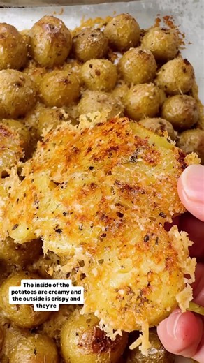 Kristen Stevens on Instagram: "These mini parmesan potatoes bake on a blanket of cheese that melts, crisps, and basically glues them together in the best way possible. 🧀🥔 Crispy edges, tender middles, zero regrets. If you’d like me to send you the recipe, comment “recipe” and I’ll send it your way. Tip: Make sure to follow my page so your recipe gets delivered. 🤗 https://www.theendlessmeal.com/parmesan-potatoes/ #theendlessmeal #potatoes #parmesanpotatoes"