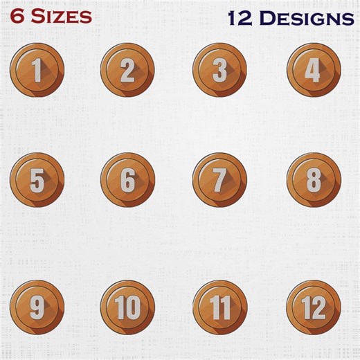 Numbers Set Embroidery - Counting Digital Download - 6 Sizes 12 Designs - Etsy