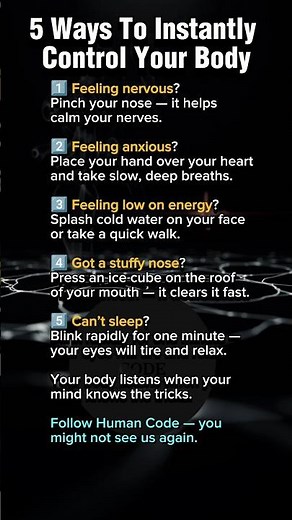 “5 Ways To Instantly Control Your Body"#bodycontrol