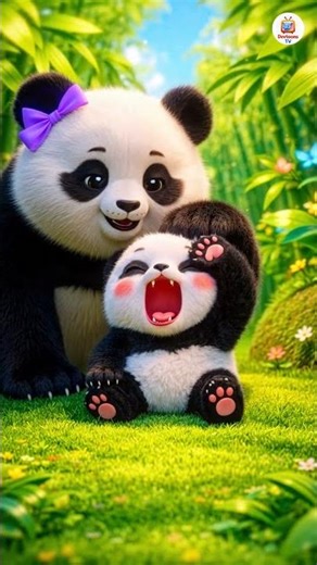 5 Little Baby Pandas 🐼 | Cute Nursery Rhymes for Kids | Bedtime Lullaby #shorts