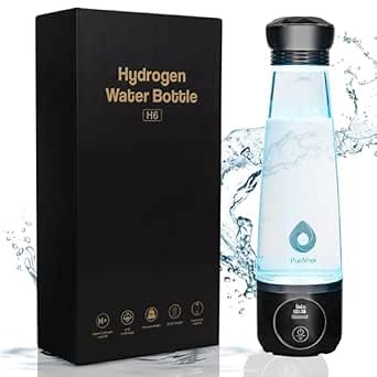 Hydrogen Water Bottle, Portable Hydrogen Water Bottle Generator, Alkaline Water Bottle Ionizer, Generates 3000ppb Pure Hydrogen, Water Ionizer Machine Ideal for Daily Drinking, Office Use and Travel.