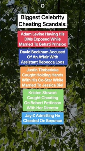 Which celebrity cheating scandal had the biggest pop culture fallout?