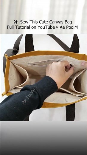 🌸DIY Tote Bag With Pockets 👜 #bag #sewing #totebag