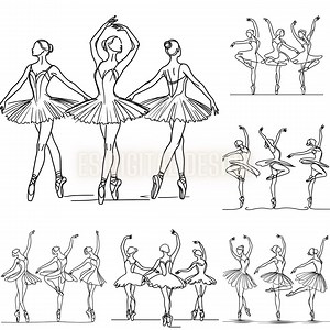 Ballerina Line Art PNG Bundle: Ballet Clipart (digital Download) - Etsy