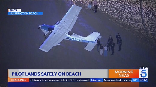 Plane lands on Huntington Beach after engine failure