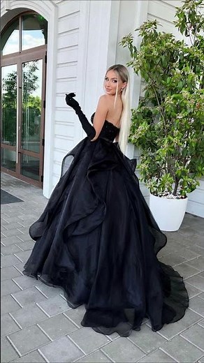 Gorgeous Black Ball Gown Evening Dress Try-On Haul! style number:YPTED9016 #dress2023 #prom2023