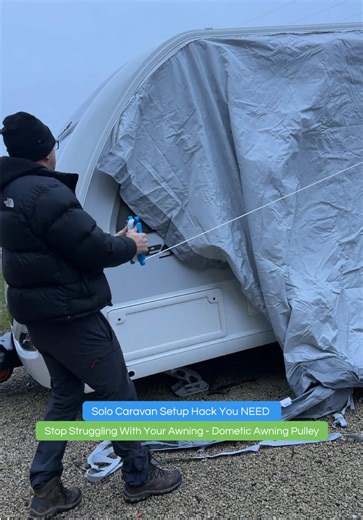 Easy Solo Caravan Awning Setup with Dometic Pulley