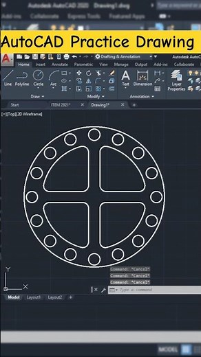 AutoCAD Practice Drawing Just In 1 Minute