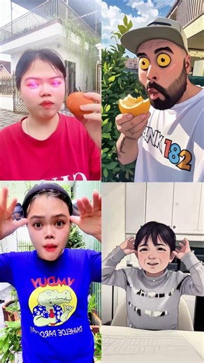 Funny Eye-Popping Orange Challenge & Silly Face Mimic 🍊😲🤪
