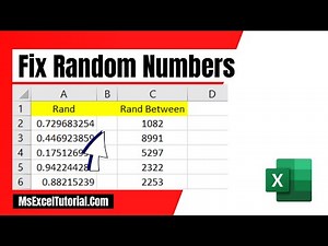 How to Keep Random Numbers from Changing in Excel