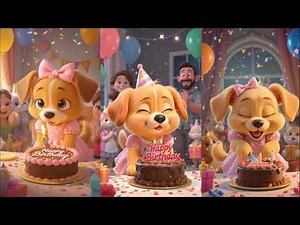 🎂 Dog Happy Birthday | Funny Bark Song & Cute Puppy Dance | @LabLuluTV