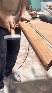 Crafting Furniture Edges Manually Using a Metal Hammer and Traditional Woodworking Tools