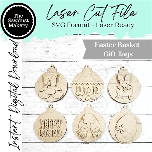 Easter Basket Tag Ornament Gift Card Holder Laser Cut SVG File | Easter Basket Tags | Laser SVG File | Gift Card Holder SVG | Ornament Gift - Etsy