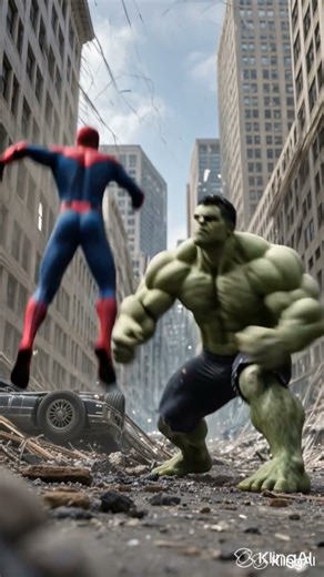 Spiderman vs Hulk 💥 Who wins this epic clash? #Marvel #Hulk #Spiderman