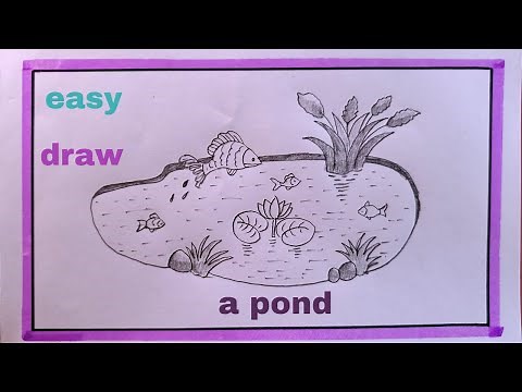 how to draw a pond easy/easy pond drawing