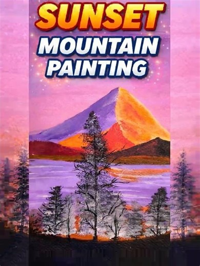 Easy Sunset Mountain painting #snehapaintingworld