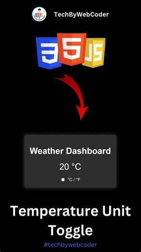 Day 30: How To Build a Temperature Unit Toggle Using HTML, CSS & JavaScript (For Beginner)