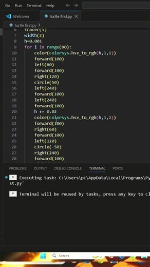 turtle graphics in python #coding #windows #technology #minivlog #trending
