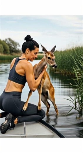 Bodybuilder Woman Saves Deer From Crocodile — Incredible Strength Shocks Crowd