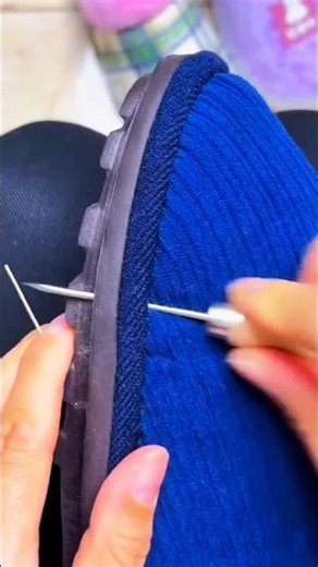 how to use a needle and thread to make shoes strong