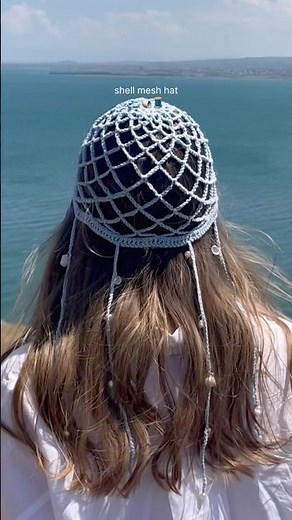 Crochet shell hat🌊🐚🧵 #crochetpattern #crochethat #shellcraft #summercrochet